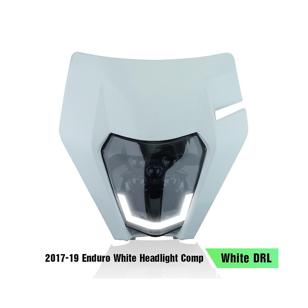 (19 - Drl) Powerzone Motorcycle Head Headlamp Head Supermoto Fairing For Ktm Exc Sxf Mx Dirt Bike Enduro Head White/Light 8994439433237