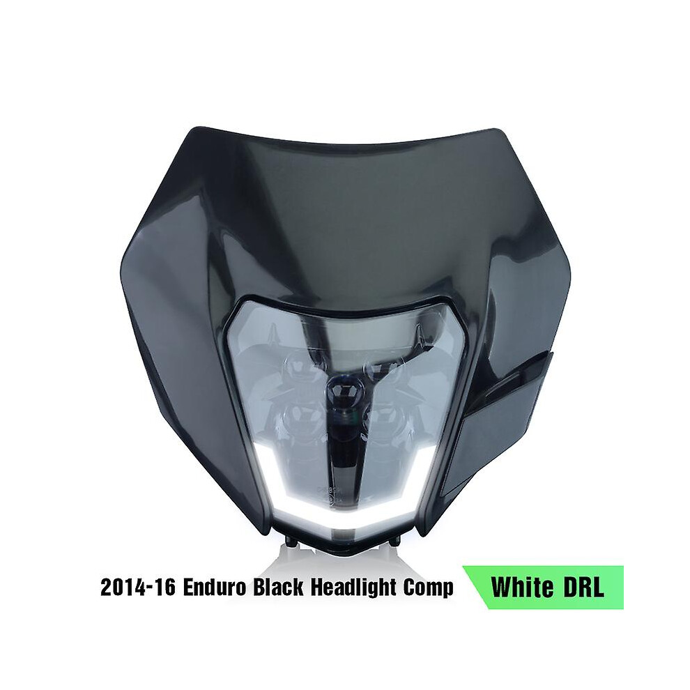 (16 - Drl) Powerzone Motorcycle Head Headlamp Head Supermoto Fairing For Ktm Exc Sxf Mx Dirt Bike Enduro Head Black/White/Light 8994439433299