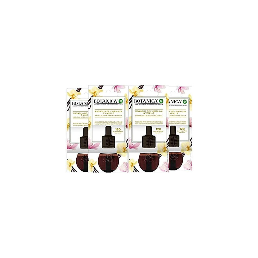 4 X Botanica By Air Wick Scented Oil Refill Vanilla & Magnolia 19ml