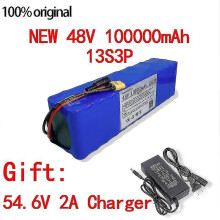 (100000mAh) New 48v 100000mah 1000w 13s3p Xt60 48v Lithium Ion Battery Pack 100ah For 54.6v E-bike Electric Bicy