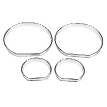 4pcs Car Front Dashboard Speedometer Gauge Decoration Frame Dial Rings Trim For Bmw E46