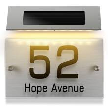 1 Set Address Sign House Number Solar Doorplate Lamp Address Number Plate