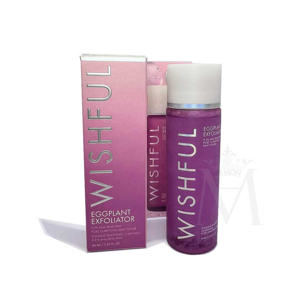 HUDA BEAUTY WISHFUL Eggplant Exfoliator AHA, BHA, PHA Pore Toner 60ml