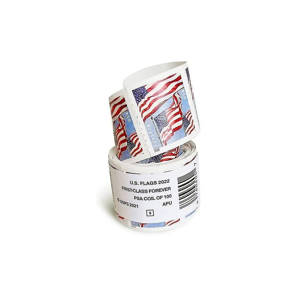 100 Pieces U.s. Flag Forever Stamps 2022 U.s. Flag Stamps (5 Sheets Of 20 Stamps Each)