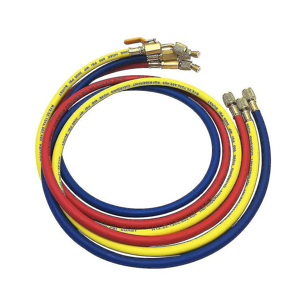 3X R410a R134a Hvac 1/4" Sae 600Psi Refrigerant Charging Hoses Team Blue/Red 8994439523174