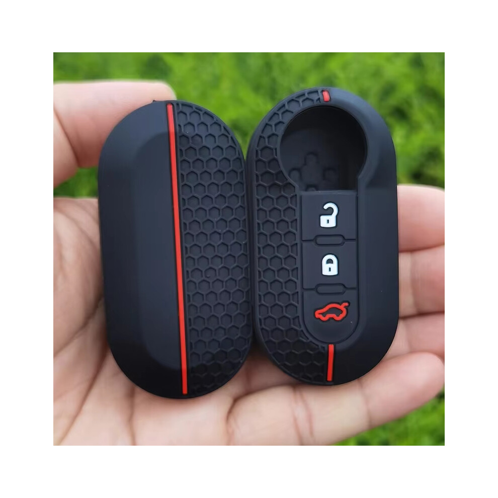 3 Buttons Silicone Car Key Case Cover For Fiat 500 Flip Folding Remote Key Shell For Fiat Punto Panda Car Accessories 6906748710895