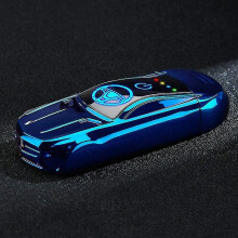 Qian Double Arc Electric Lighter Usb Rechargeable Lighter With Fingerprint Sensor Sport Car Shape-blue