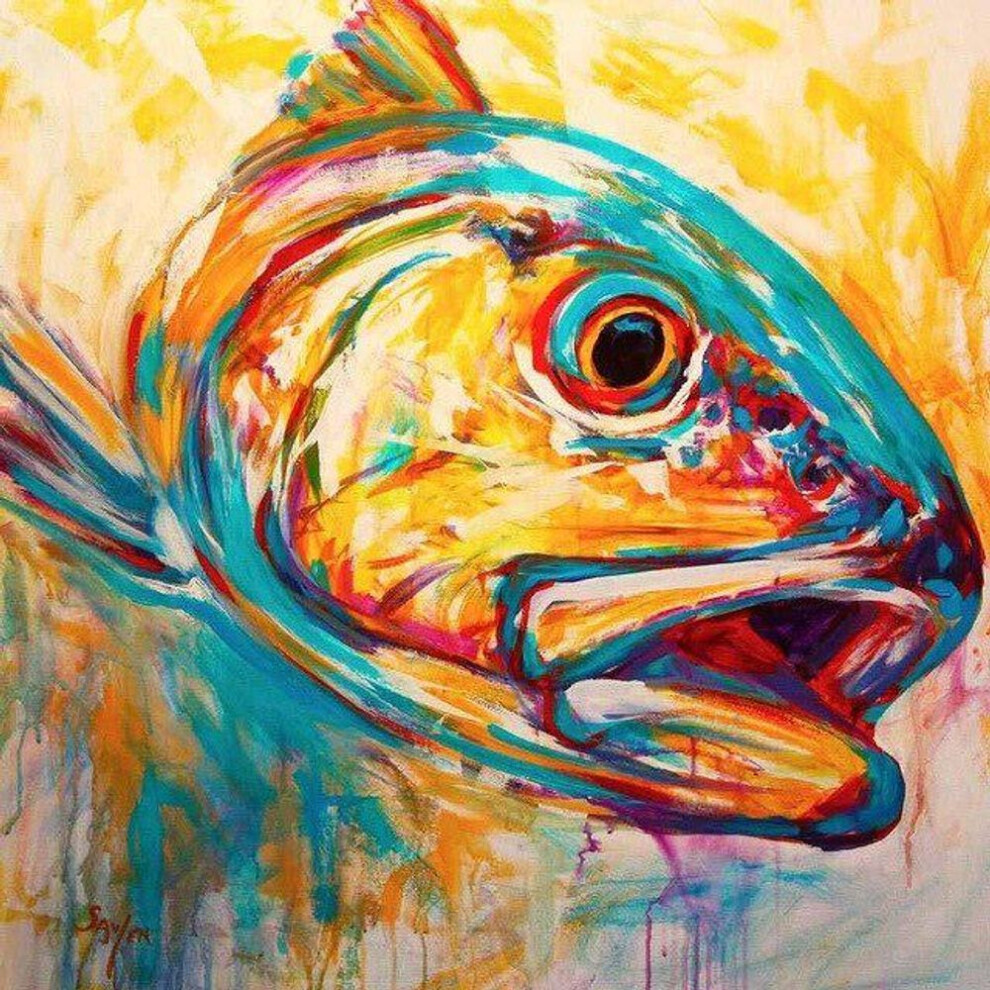 (30x30) 5d Diy Diamond Painting Fish Diamont Mosaic Painting Full Diamond Embroidery