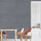 Living And Home (Dark Grey) Plain 3D Striped Linen Textured Non-woven Wallpaper 3