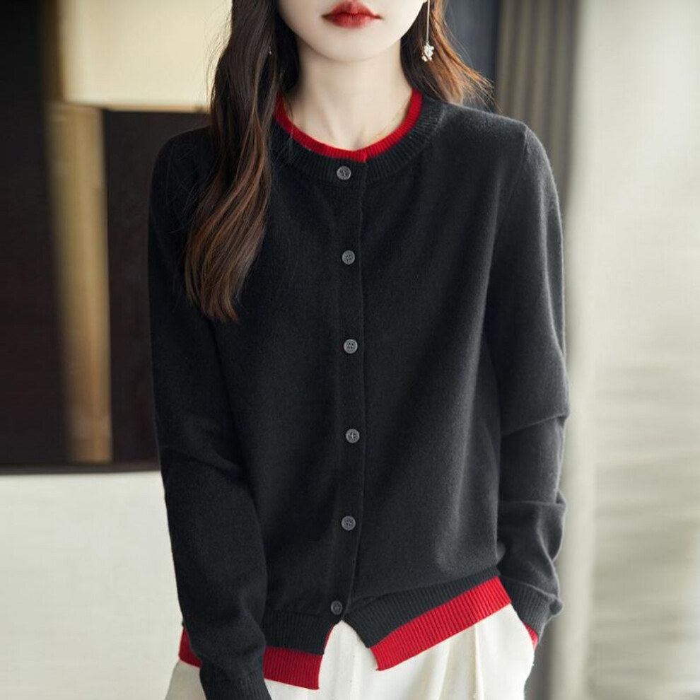 (black, M) ZANZEA Women Casual O-neck Long Sleeve Button Cardigans