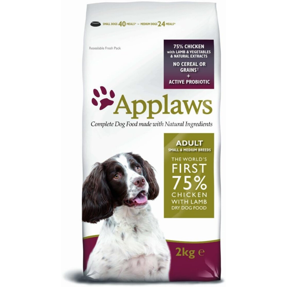 Applaws Complete and Grain Free Dry Dog Food Small/Medium breed Adult Chicken with Lamb 2 kg