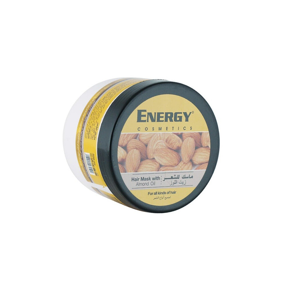 ENERGY COSMETICS Hair Mask with Almond Oil for Dry & Damaged Hair 500ml | Nourishing & Moisturizing Treatment for Soft, Smooth, & Healthy Hair