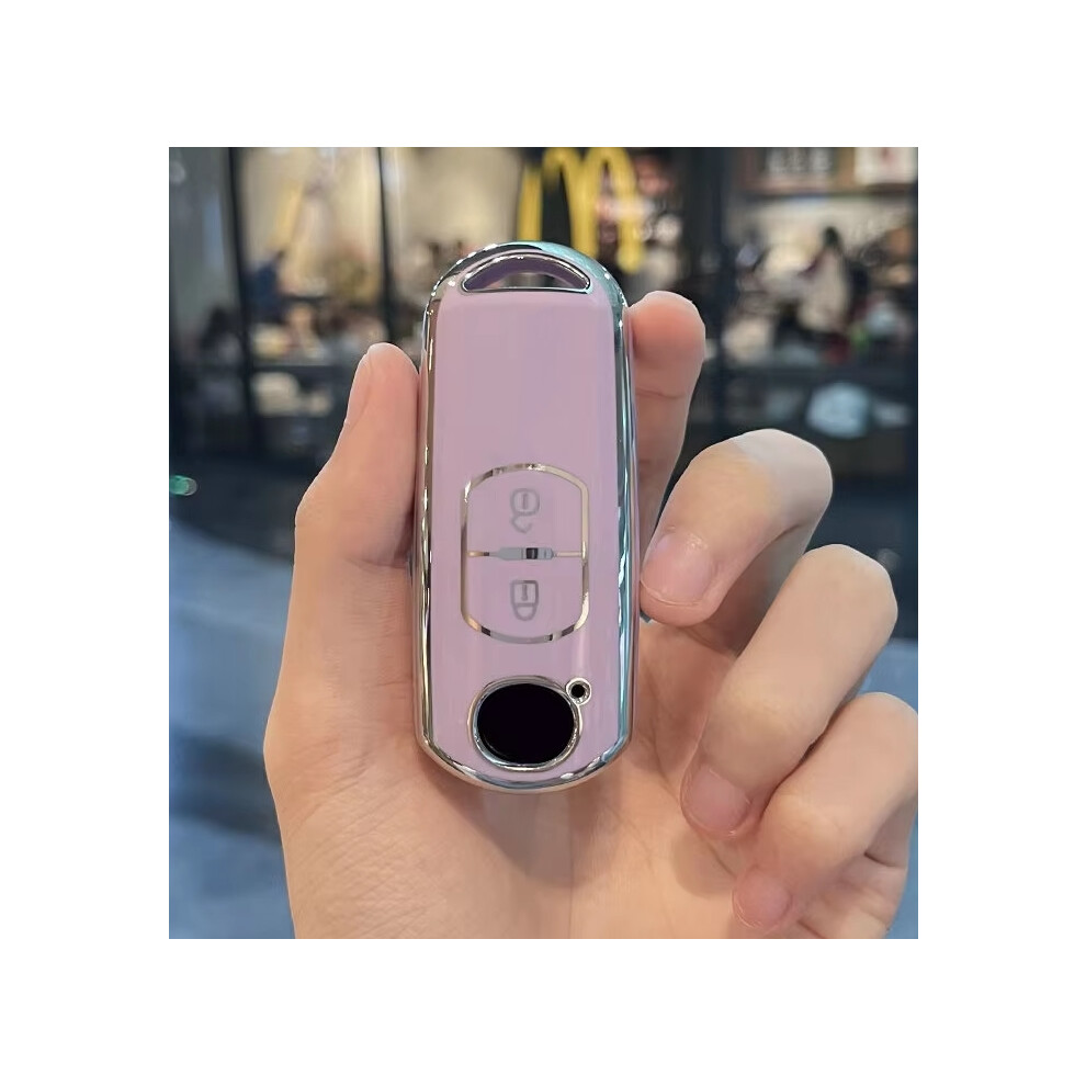 Photos - Remote control  2 3 Buttons TPU Car Key Case Cover For Mazda 2 3 6 Atenza Axela Demio CX-5 CX5 CX-3 CX7 CX-9  2016 201 2015(2 Button Purple)