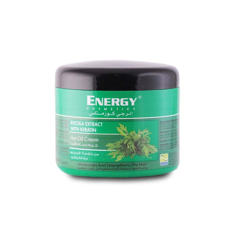 ENERGY COSMETICS Rucola Extract With Keratin Hot Oil Cream 500ml | Deep Nourishing Hair Treatment for Repair & Strength