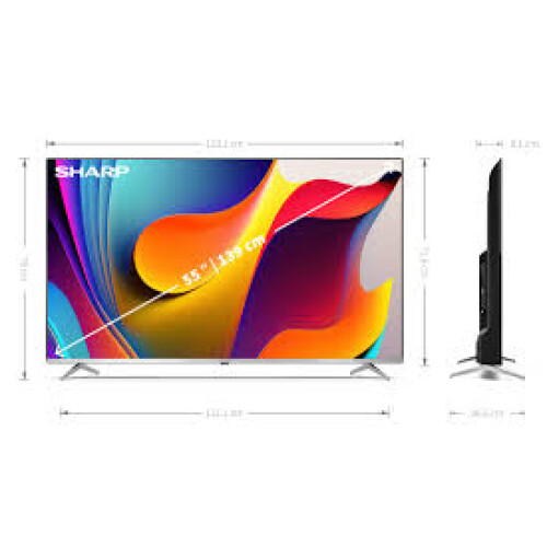 Sharp SHARP 55FP1KA 55-Inch Frameless 4K Quantum Dot Android TV with Dolby Vision, Chromecast Built-in & HDMI 2.1 1