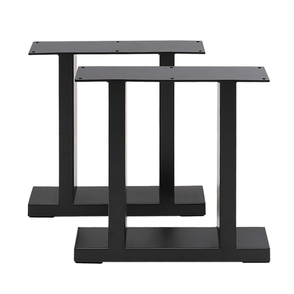 Set of 2 Black Iron Table Legs