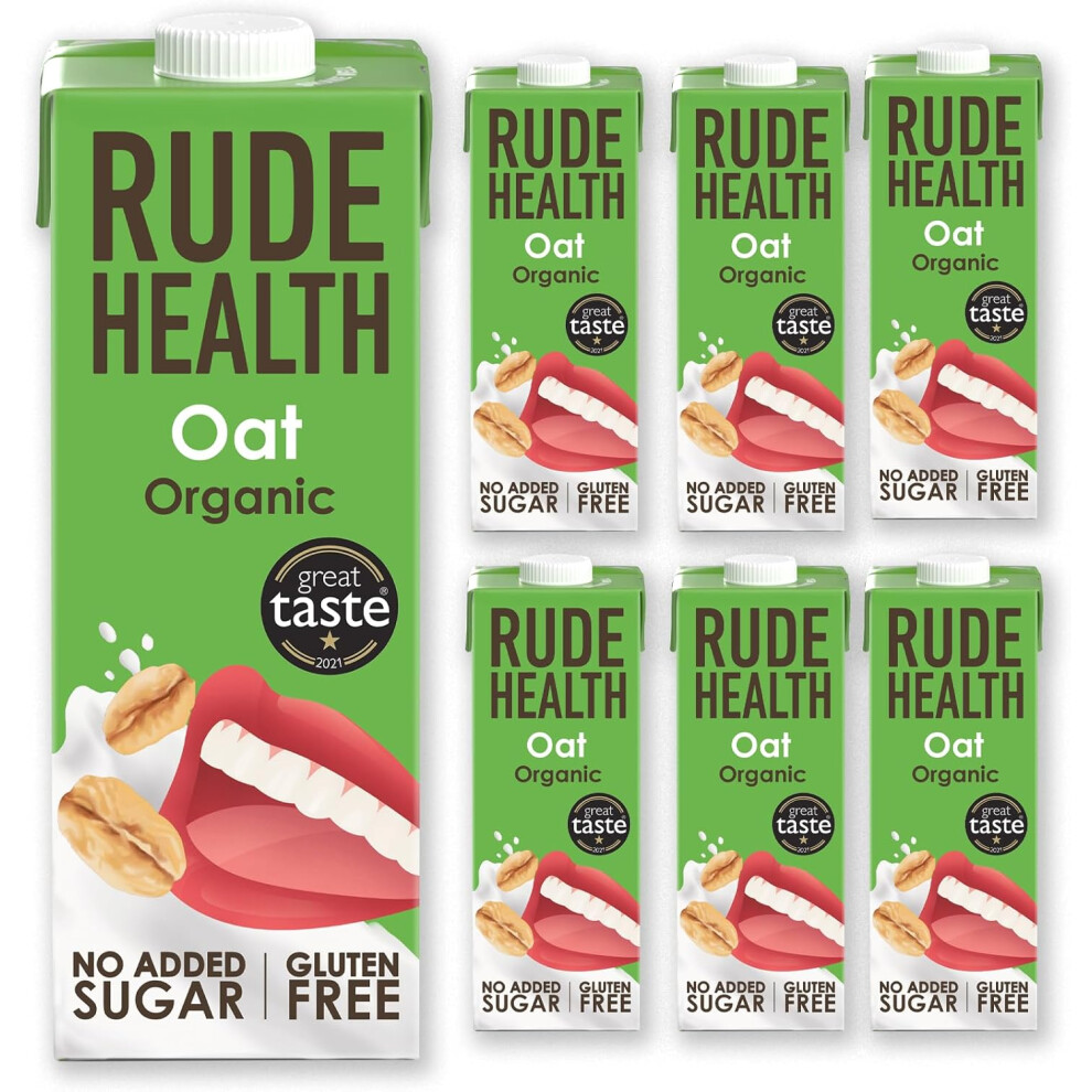 Rude Health (Rude Health 6 X 1 Litre Organic Oat Dairy-Alt Milk, 100% Natural Organic Drink, Lactose Free, Dairy Free & Gluten-Free, ) 6 X 1 100% Natu