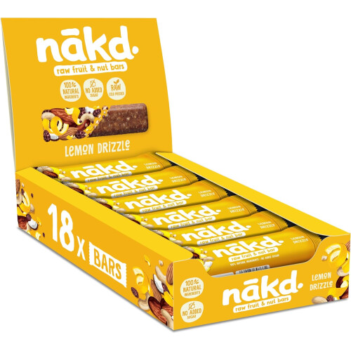 Nakd Lemon Drizzle Natural Fruit & Nut Bars - 35g x 18 bars