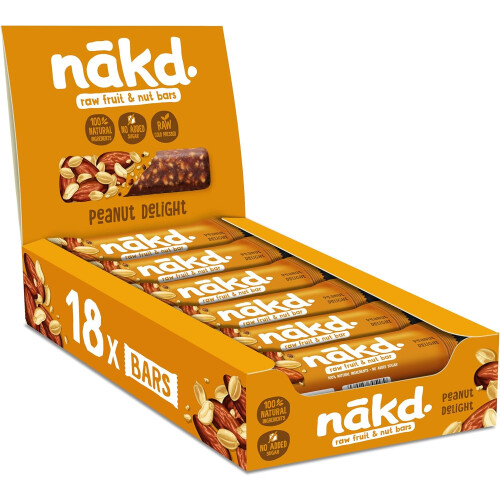 Nakd Peanut Delight Natural Fruit & Nut Bars - 35g x 18 bars