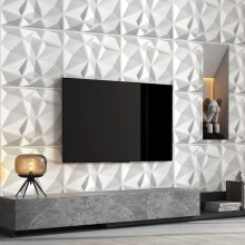 (#2) 12Pcs PVC Textured 3D Wall Panels Decorative Tiles Background