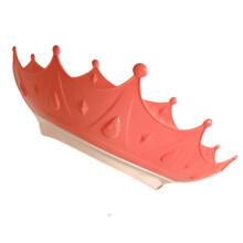 (Kenting Red) Newborns Crown Shower Hat Toddler Hair Wash Hat Children Bath Head Cover Kids Water Guard Hat