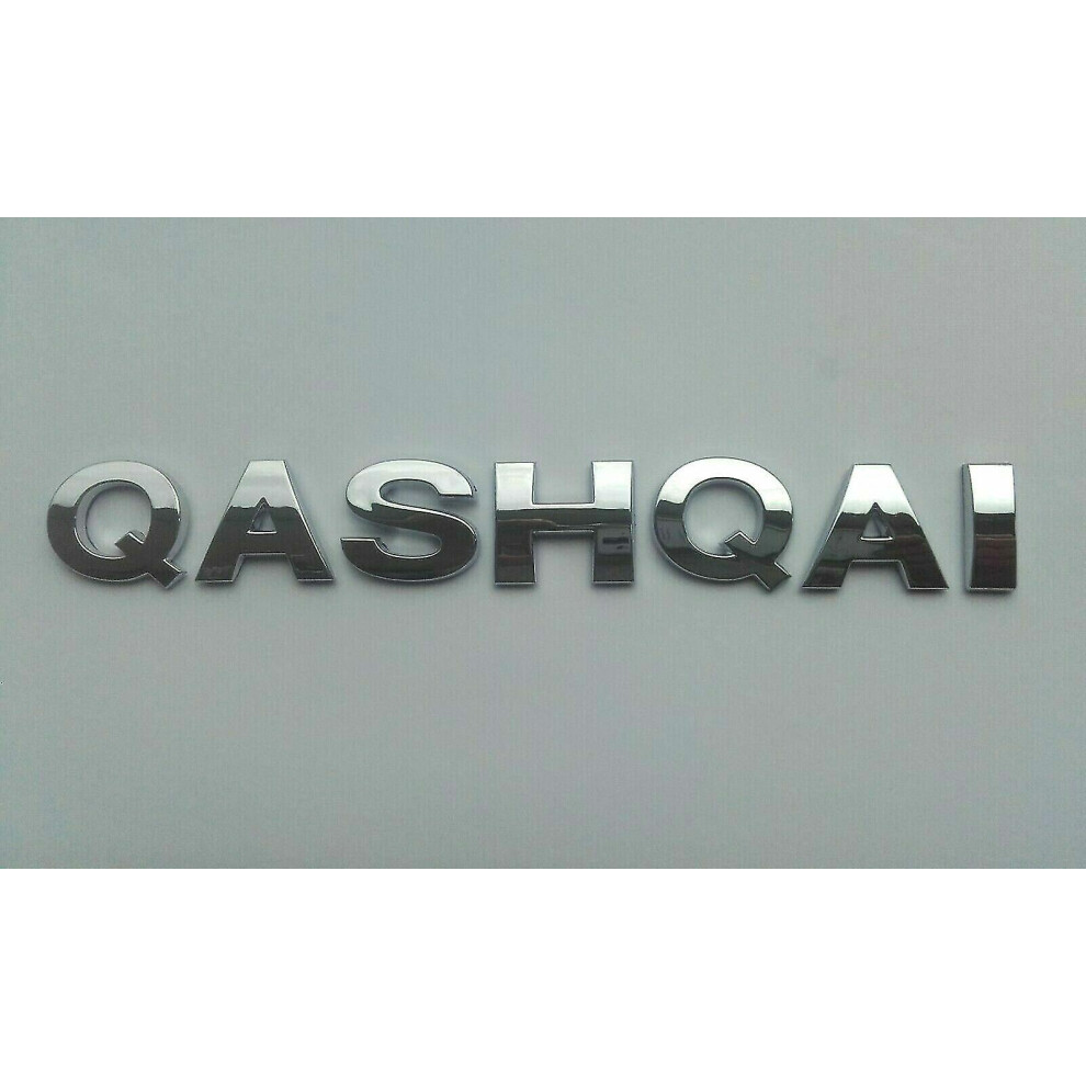 Chrome 3D Car Letters Self-Adhesive Boot Badge Emblem Sticker Spelling Qashqai 8994439448200