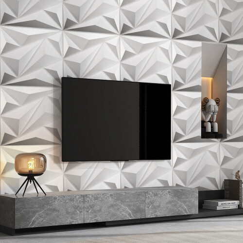 Living And Home (#3) 12Pcs PVC Textured 3D Wall Panels Decorative Tiles Background