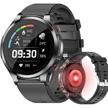 (Black) Blood Sugar Monitor Watch, Painless Non-invasive Blood Glucose Monitor Smart Watch, 24/7 Heart Rate, Blood Oxygen, Blood Pressure, Body Temperature Sp