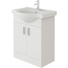 VeeBath VUW650 Linx Bathroom Vanity Basin Sink Cabinet Unit High Gloss White Soft Close Door Hinges Storage Furniture - 650mm