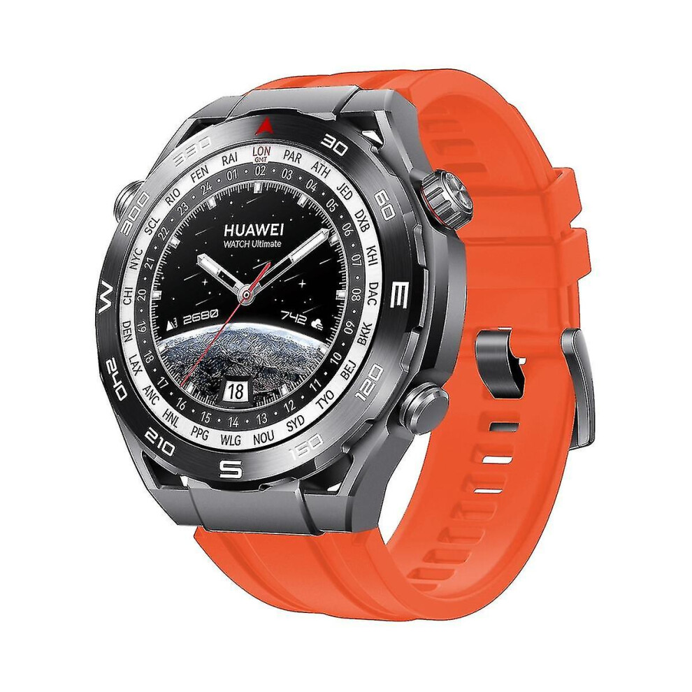 (Orange) Silicone Strap For Huawei Watch Ultimate 3Pcs Longer Style Orange 8994439542458