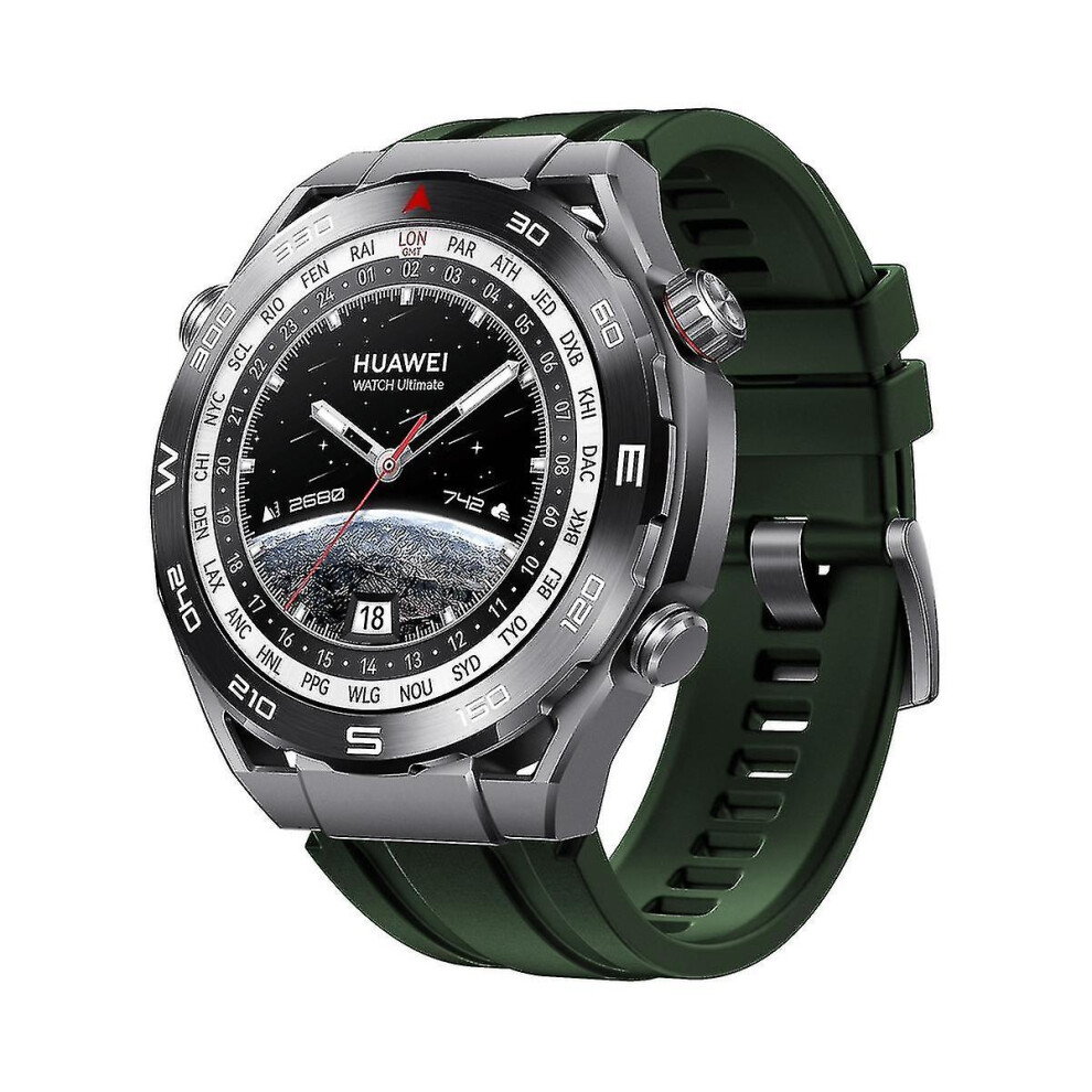 (Green) Silicone Strap For Huawei Watch Ultimate 3Pcs Longer Style Green 8994439542472