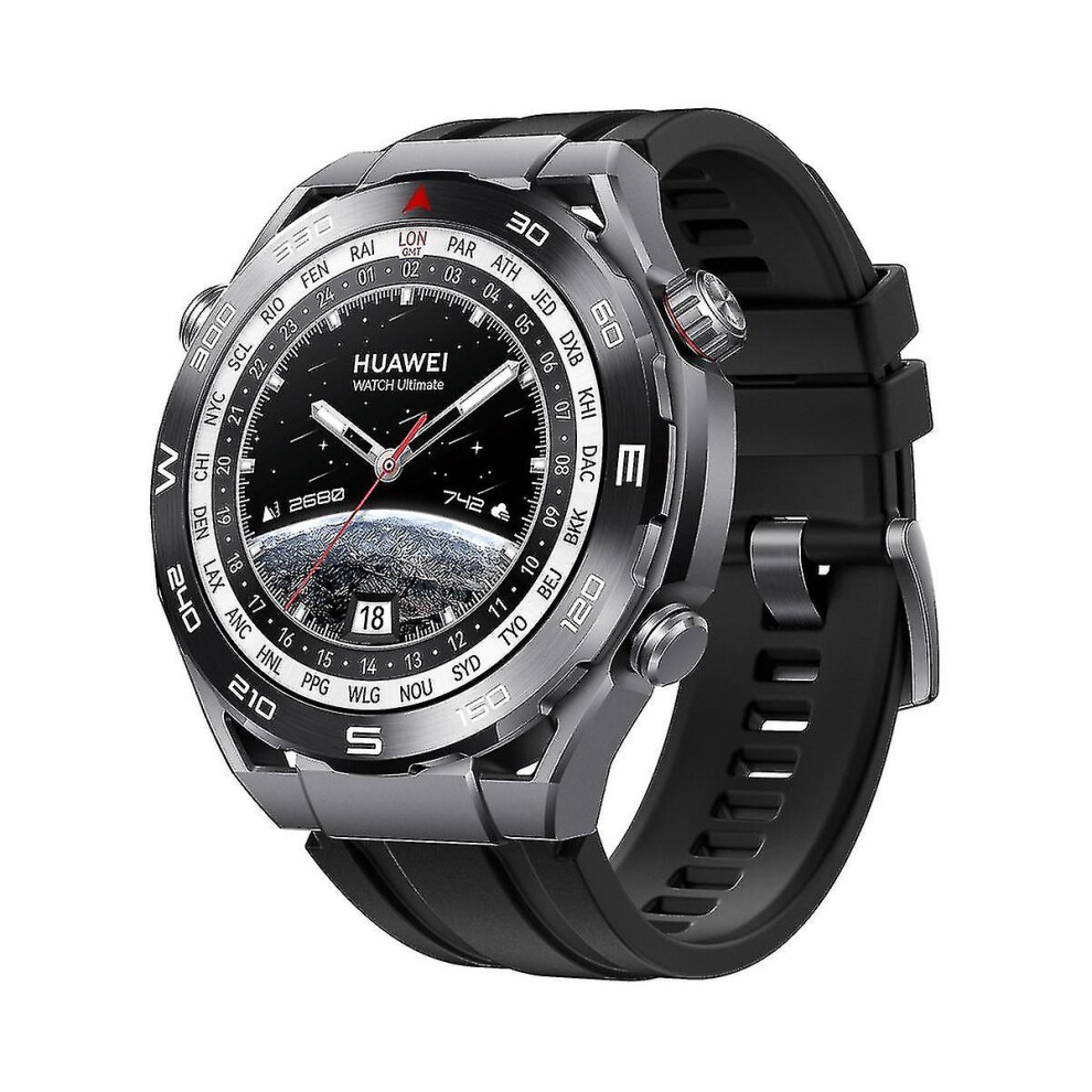 (Black) Silicone Strap For Huawei Watch Ultimate 3Pcs Longer Style Black 8994439542496