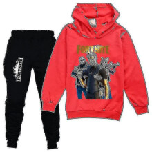 (Red, 140) Kids Boys Fortnite Casual Hoodie pants Suit Tracksuit Bt