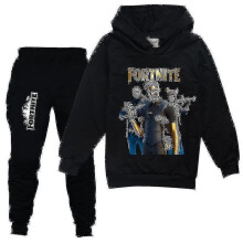 (Black, 140) Kids Boys Fortnite Casual Hoodie pants Suit Tracksuit Bt