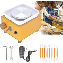 Mini Pottery Wheel, Electric Pottery Machine 2000rpm Ceramic Wheel Machine Turntable Diy Clay Tool With Removable Abs Basin, 10cm Pottery Plate Kb