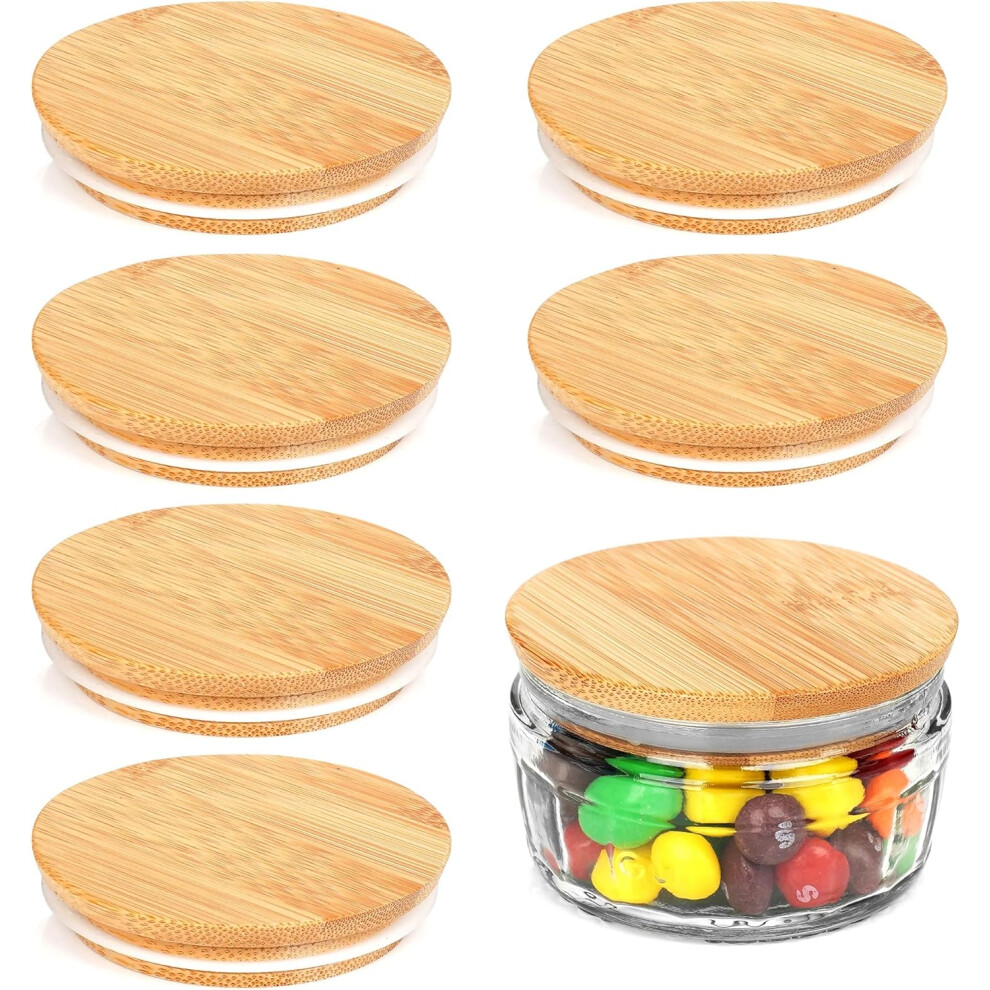 (Classic Bamboo Style) Bamboo Lids for Gü Pots, ANOTION Bamboo Lid Compatible with Gu Puds Cheesecake Jars