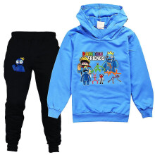 (Blue, 13-14 Years) Roblox Rainbow Friend Kids Tracksuit Set Hoodie Pullover Jogging Pants Outfits Activewear For Boys Girls