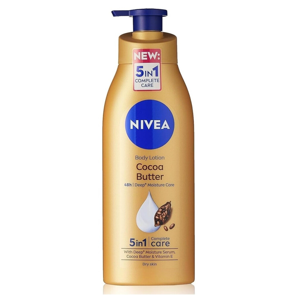 NIVEA Body Lotion for Dry Skin with Cocoa Butter & Vitamin E | Deep Moisturizing & Nourishing Care 400ml
