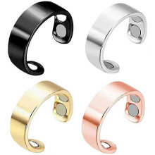 Adjustable 4 Magnets Anti Snoring Device Ring Magnetic Therapy Acupressure Treatment Against Finger Ring Sleep Aid for Snoring Men Women