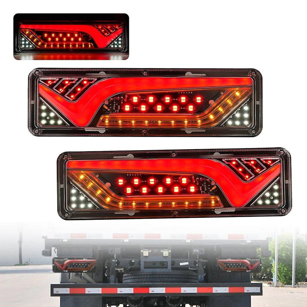 2X12v/24V Truck Led Tail Trailer Warning For Truck Trailer Caravans Ute Camper Rear Brake Backup Dynamic Signal Lamp Light 8994439465207