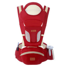 (Red) Ergonomic Baby Carrier 0-48m Baby Hipseat Carrier Front Facing Ergonomic Kangaroo Baby Wrap Sling For Baby Travel