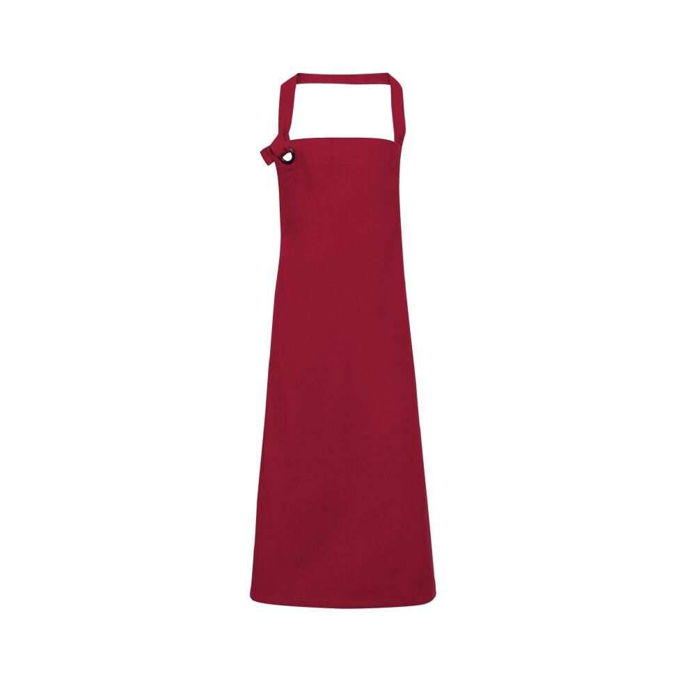 (One Size, Burgundy) Premier Unisex Calibre Heavy Cotton Canvas Bib Apron