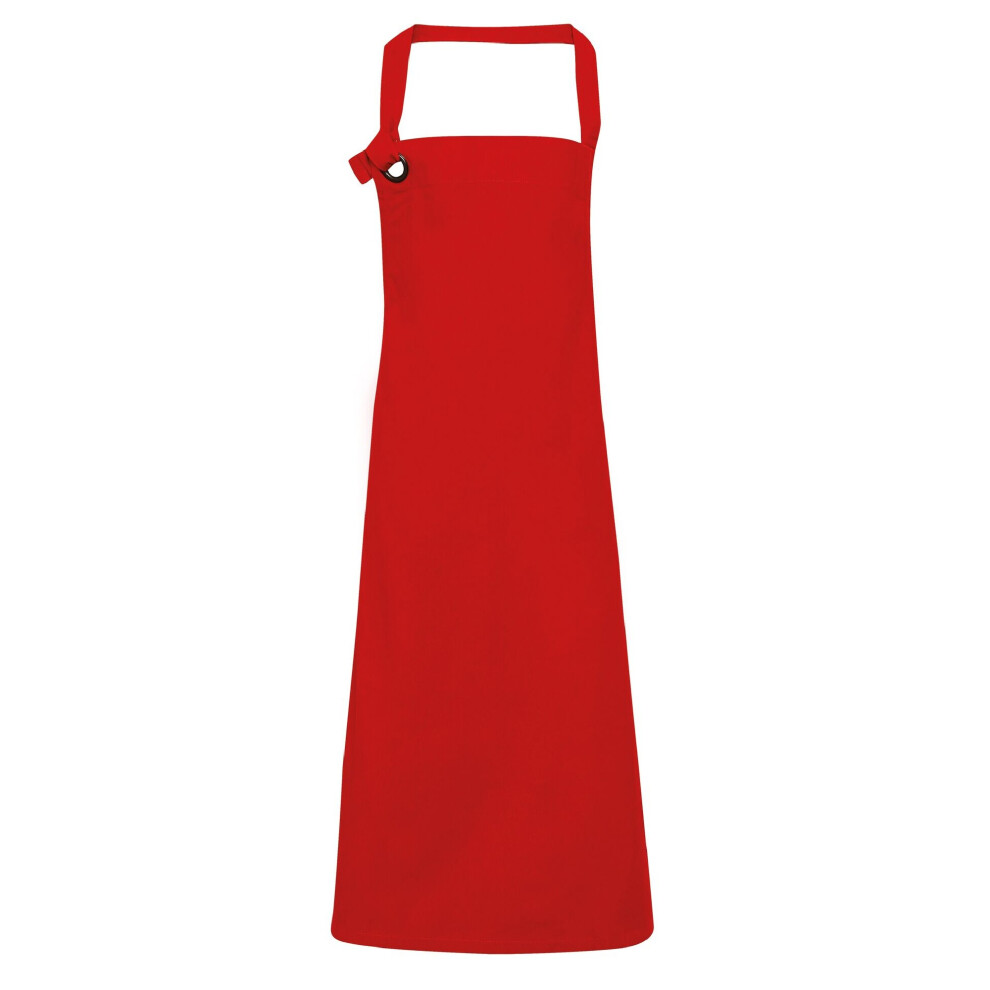 (One Size, Red) Premier Unisex Calibre Heavy Cotton Canvas Bib Apron