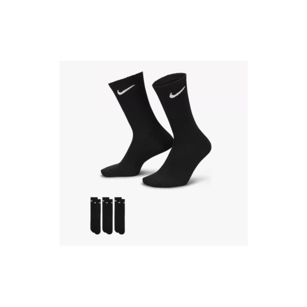 Nike (, L?Uk-8-11 / Eu-42-46 ?) Everyday Cushioned 6 Pairs Unisex Crew Socks Black