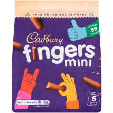 (Pack Of 6) Cadbury Chocolate Mini Fingers Biscuits 5x19.3g