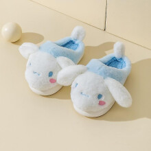 (36-37(insole22cm), cinnamoroll) Kawaii Sanrioed Plush Slipper Cute Anime Melody Cinnamoroll Winter Anti-slip Warm Shoes Home Cotton Slippers Birthday Girls Gift