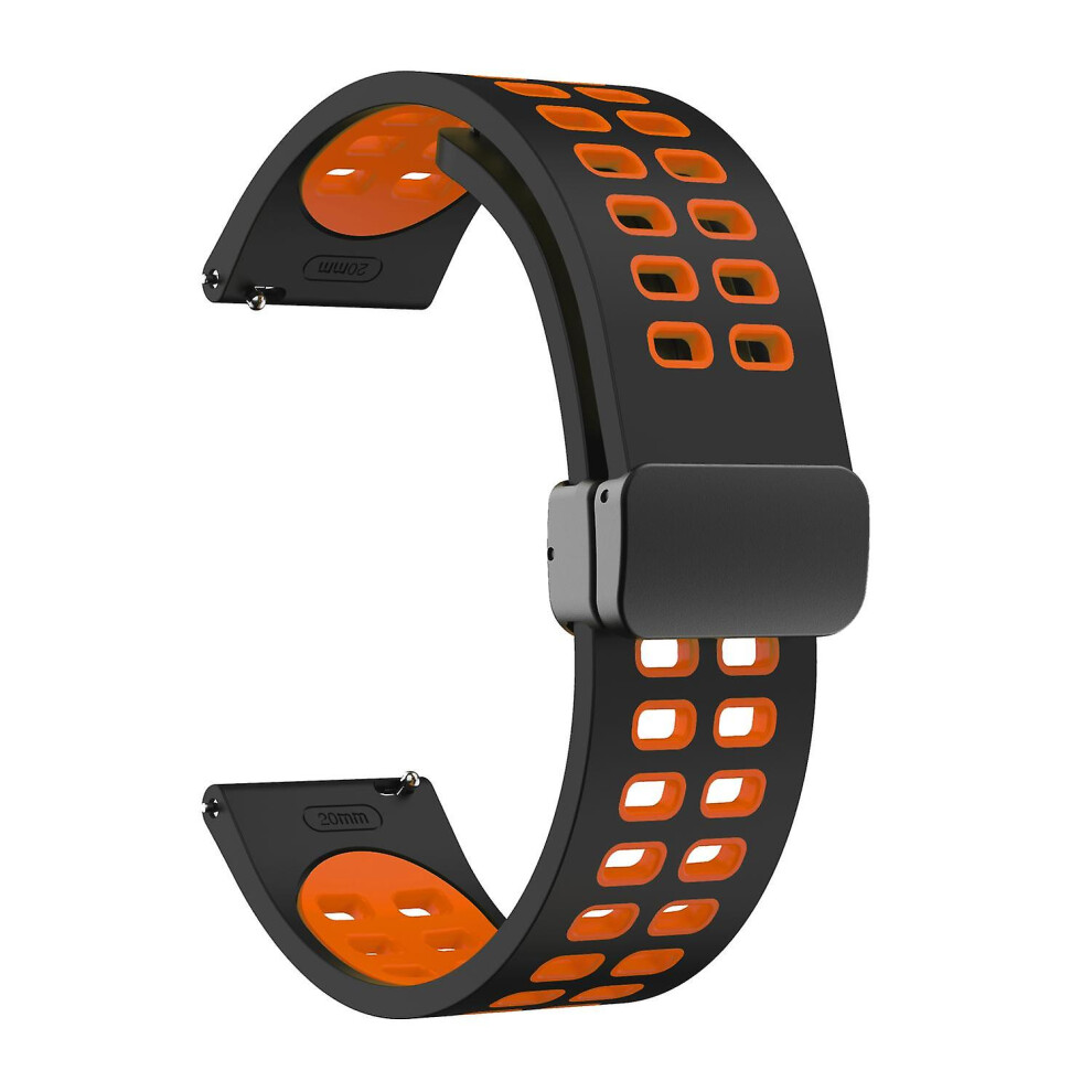 (Black/Orange) Magnetic Watch Band For Huami Amazfit Gtr Mini/Bip 3/Bip 3 Pro,20Mm Strap With Folding Buckle Black 8994439486745
