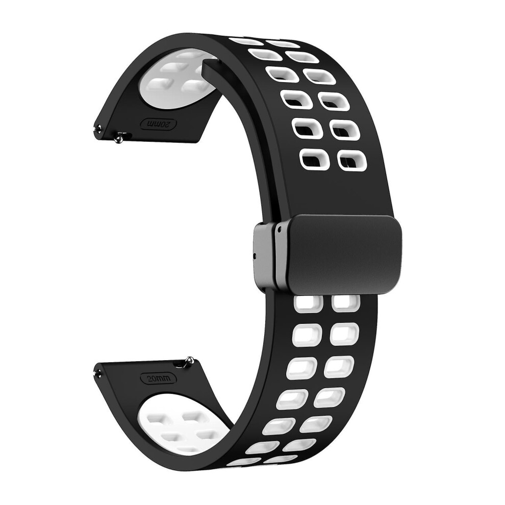 (Black/White) Magnetic Watch Band For Huami Amazfit Gtr Mini/Bip 3/Bip 3 Pro,20Mm Strap With Folding Buckle Black 8994439486776