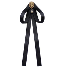 (4) Pearl Ribbon Brooches Pin Bow Tie Vintage Pre-tied Collar Jewelry Bowknot Shirt Necktie Clip For Women Girls
