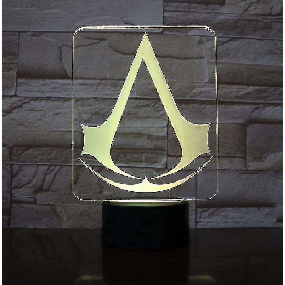 Assassins Creed Game Logo Nightlight Gift For Kids Bedroom Decor Color Changing Study Room 3d Led Night Light Lamp